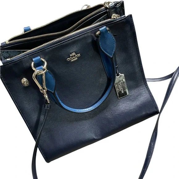 COACH Blue Python Crosby Carryall